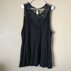 Plus size black peplum top